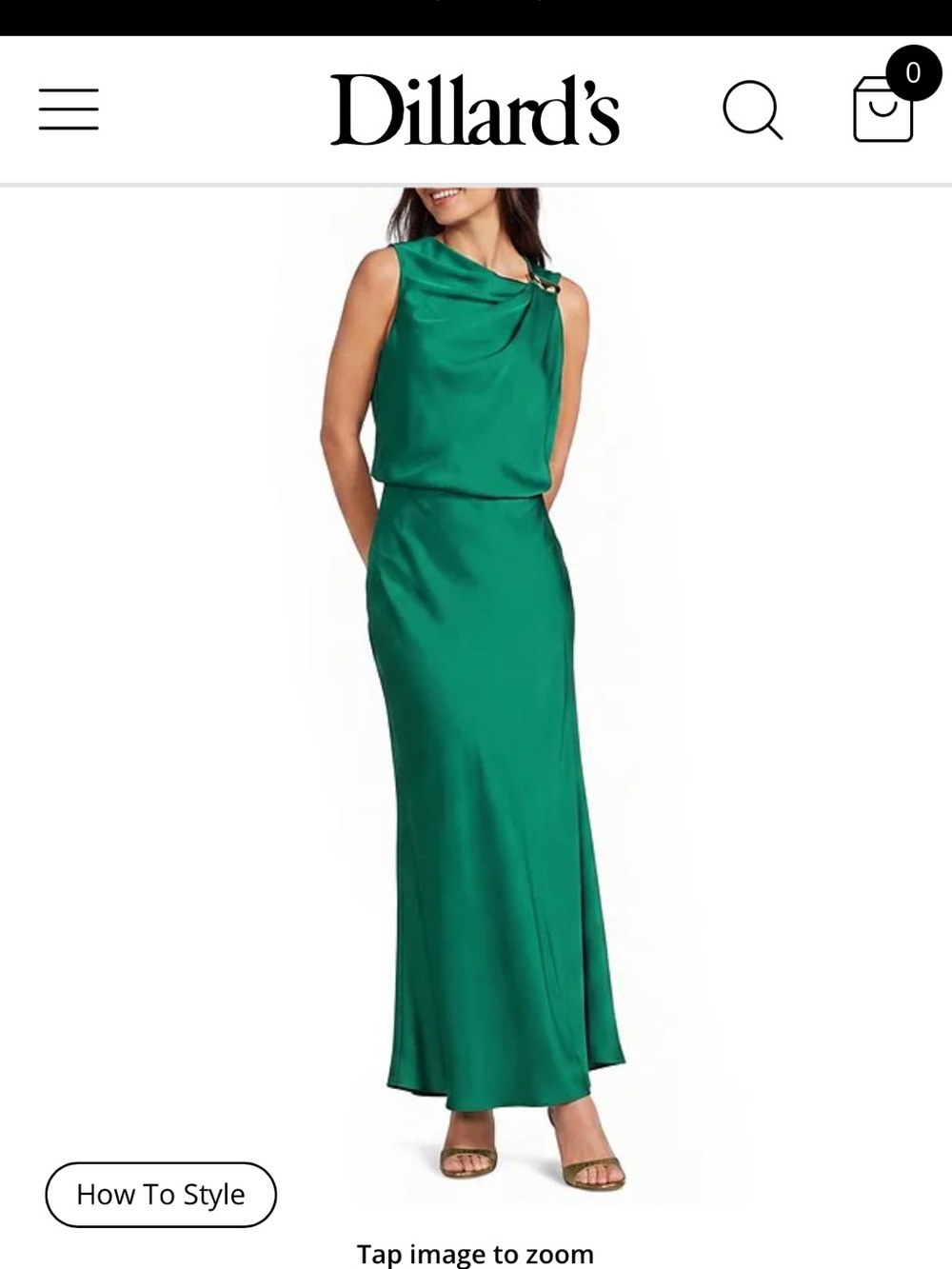 Emerald Green Satin Sleeveless Gown
